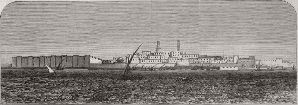 TUNISIA. The French in Tunisia. The town of Sfax, from the anchorage 1881